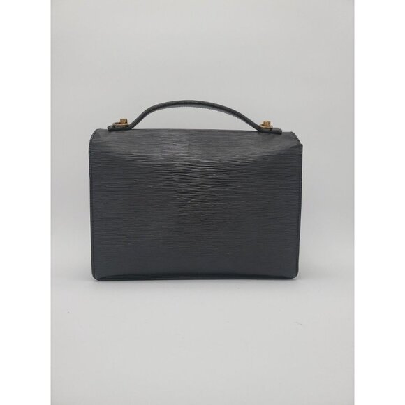 LOUIS VUITTON Epi Monceau 28 HandBag Black Gold A20913 LV AUTHENTIC M52122 NoKey - Picture 4 of 16